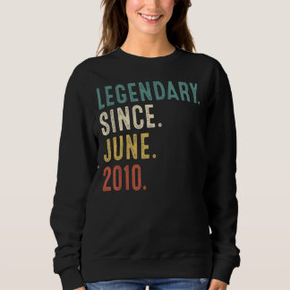 12 Years Old Legend Since June 2010 12th Birthday Sweatshirt