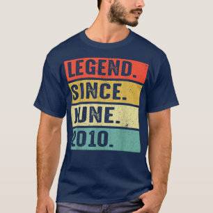 12 Years Old Legend Since June 2010 12th Birthday T-Shirt