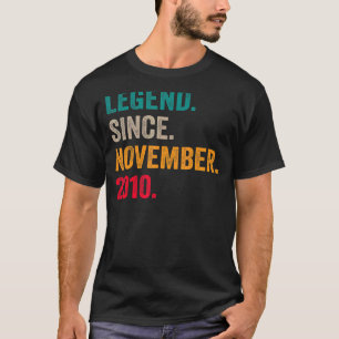 12 Years Old  Legend Since November 2010 12th Bday T-Shirt
