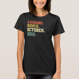 12 Years Old  Legend Since October 2010 12th Birth T-Shirt