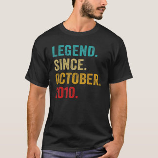 12 Years Old Legend Since October 2010 12th Birthd T-Shirt