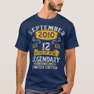 12 Years Old Legend Since September 2010 12th Birt T-Shirt