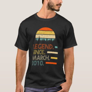 12 Years Old Retro Birthday Legend Since March 20 T-Shirt