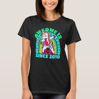 12 Years Old Unicorn Dabbing 12th Birthday Unicorn T-Shirt