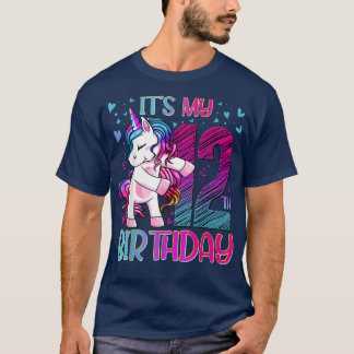 12 Years Old Unicorn Flossing 12th Birthday Girl U T-Shirt