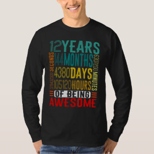 12 YEARS OLD Vintage Retro 144 Months 12th Birth T-Shirt