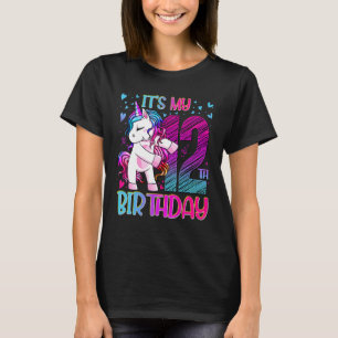 12 Yo Unicorn Dabbing 12thbirthday Outfit Girl Uni T-Shirt
