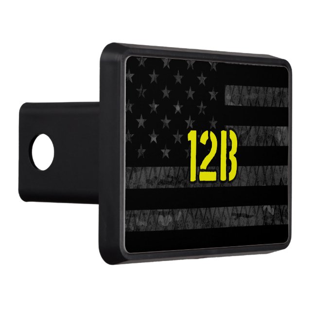 12B Combat Engineer Subdued American Flag Trailer Hitch Cover (Right)
