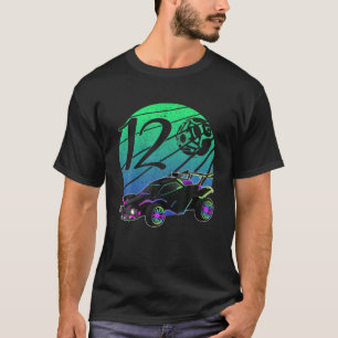 12Nd Birthday Retro Style Rocket RC Soccer Car Lea T-Shirt
