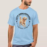 12th anniversary Golden jumping  T-Shirt<br><div class="desc">A golden jumping for joy celebrating 12 years for the Golden Retriever Lifetime Study!</div>