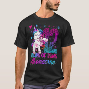 12th Birthday 12 Year Old Girl Flossing Unicorn P T-Shirt
