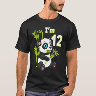 12th Birthday  12 Years Old Party Animal Panda  2 T-Shirt