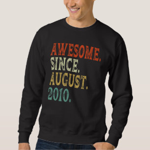 12th Birthday Awesome Since August 2010 12 Years Sweatshirt
