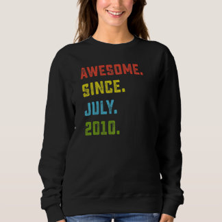 12th Birthday Awesome Since July 2010 12 Years Ol Sweatshirt