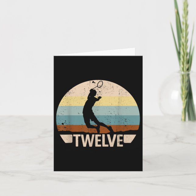 12th Birthday Badminton 12 Years Badminton Boys Ba Card (Front)