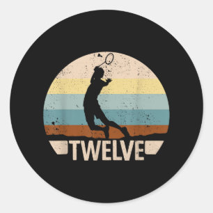 12th Birthday Badminton 12 Years Badminton Boys Ba Classic Round Sticker