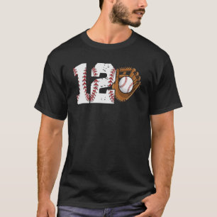 12th Birthday Baseball Big Number 12 Year Old Boy  T-Shirt