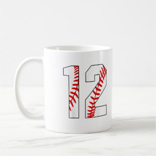 12th Birthday Baseball Big Number Twelve Coffee Mug