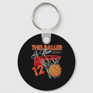 12th Birthday Basketball Fun 12 Years Old Kids Gi Keychain