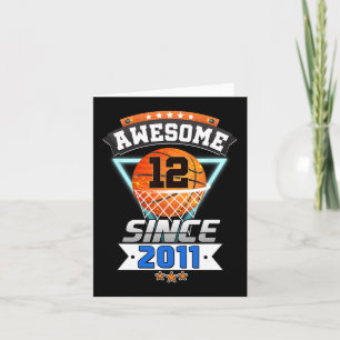 12th Birthday  Basketball Player Awesome Since 201 Card