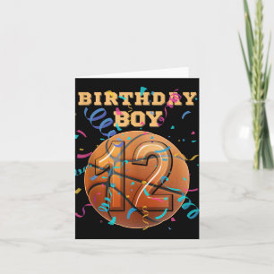 12th Birthday Boy 12 Years Old Basketball Players  Card
