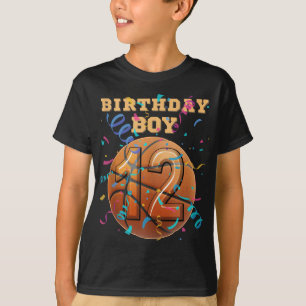 12th Birthday Boy 12 Years Old Basketball Players T-Shirt