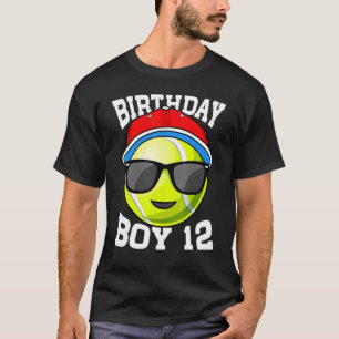 12th Birthday Boy 12 Years Old Tennis Player Kids  T-Shirt