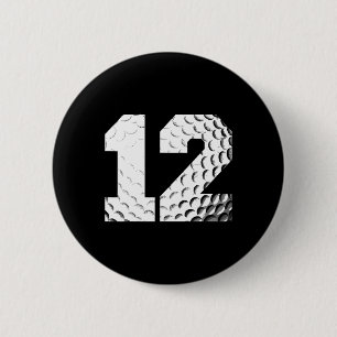12th Birthday Boy Golf Player Golf 12 Years Old  2 Inch Round Button