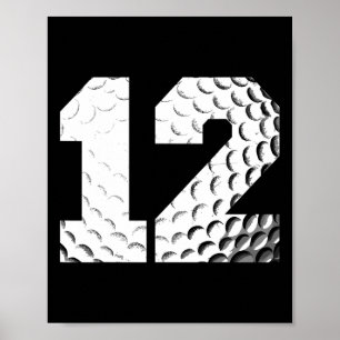 12th Birthday Boy Golf Player Golf 12 Years Old Poster