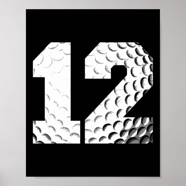 12th Birthday Boy Golf Player Golf 12 Years Old  Poster (Front)