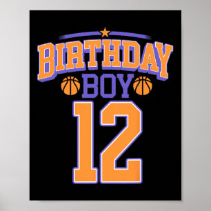 12th Birthday Boy Sketll Lover 12 Years Old Bday  Poster