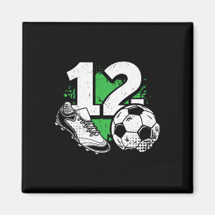 12th Birthday Boy Soccer Player Football 12 Years Magnet