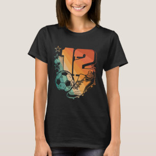 12th Birthday Boy Soccer Player Football 12 Years T-Shirt