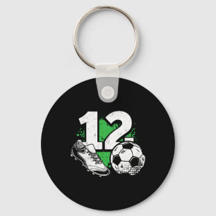 12th Birthday Boy Soccer Player Footll 12 Years Ol Keychain
