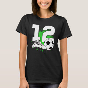 12th Birthday Boys 12 Years Soccer Football Player T-Shirt