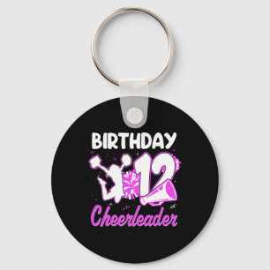 12th Birthday Cheerleader Girl 12 Years Old Cheerl Keychain