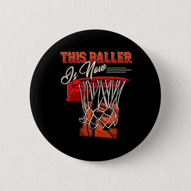 12th Birthday  For Boy Basketball 12 Years Old Kid 2 Inch Round Button (Front)