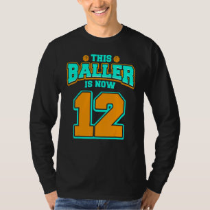 12th Birthday For Boys Basketball 12 Years Old Kid T-Shirt