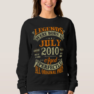 12th Birthday For Legends Born July 2010 12 Years Sweatshirt
