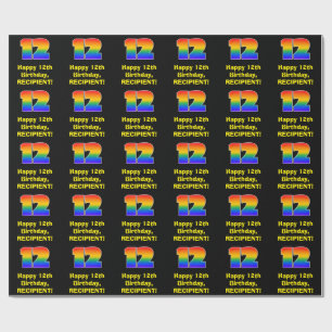 12th Birthday: Fun, Colourful Rainbow Inspired # 1 Wrapping Paper