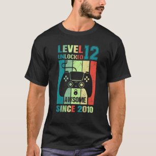 12th Birthday Gaming Level 12 Unlocked Awesome Sin T-Shirt