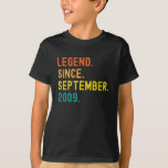 12th Birthday Gift 12 Year Old Legend Since T-Shirt<br><div class="desc">This is great 12th birthday gifts idea for men women and your dad who were born in September 2009</div>