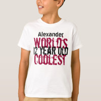 12th Birthday Gift World's Coolest 12 Year Old Boy