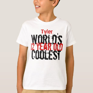 12th Birthday Gift World's Coolest 12 Year Old Boy T-Shirt