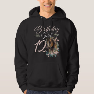 12th Birthday Girl Horse Lover 12 Years Old Bday T Hoodie