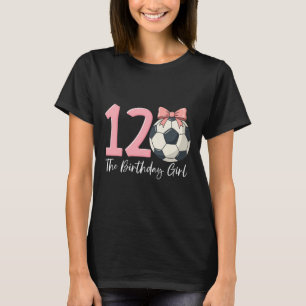12th Birthday Girl Soccer Ll Coquette Pink 12 T-Shirt