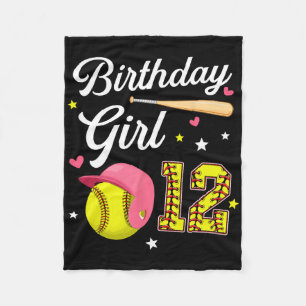 12th Birthday Girl Softll Twelfth Bday 12 Twelve Y Fleece Blanket