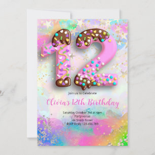 12th Birthday Girls Invitation