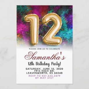 12th Birthday Gradient Invitation