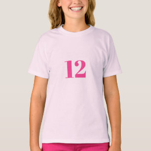 12th Birthday Happy Twelve Pink Custom Age Girly T-Shirt